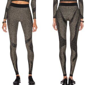 Wolford x Adidas, Women’s Studio Motion Legging Lurex, Black Gold Shimmer, Small